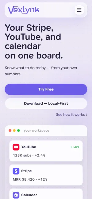 Vexlynk website on mobile